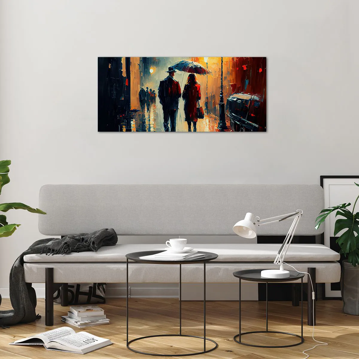 Obraz na skle - Mestská love story - 100x40 cm