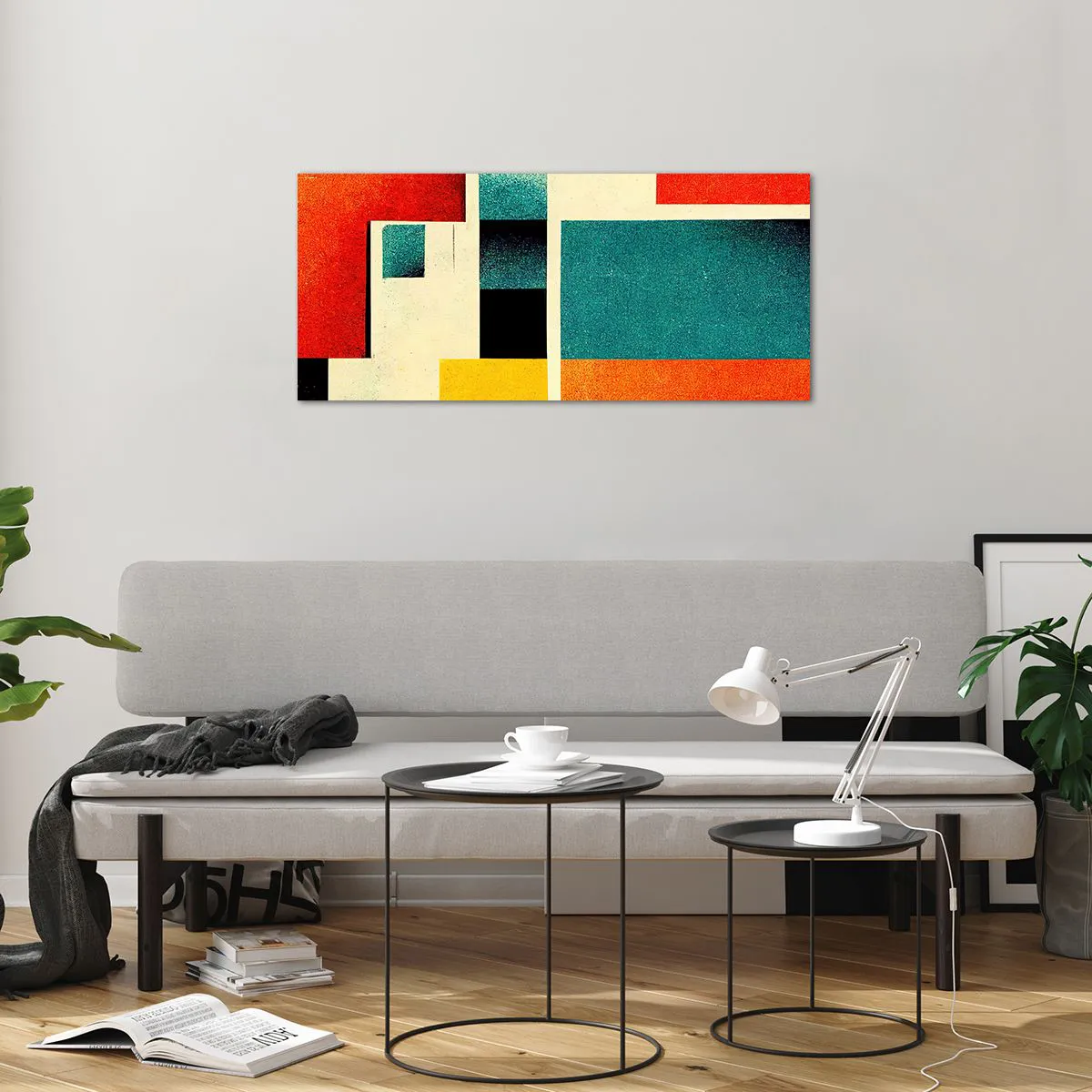 Obraz na skle - Geometrická abstrakce – dobrá energie - 100x40 cm