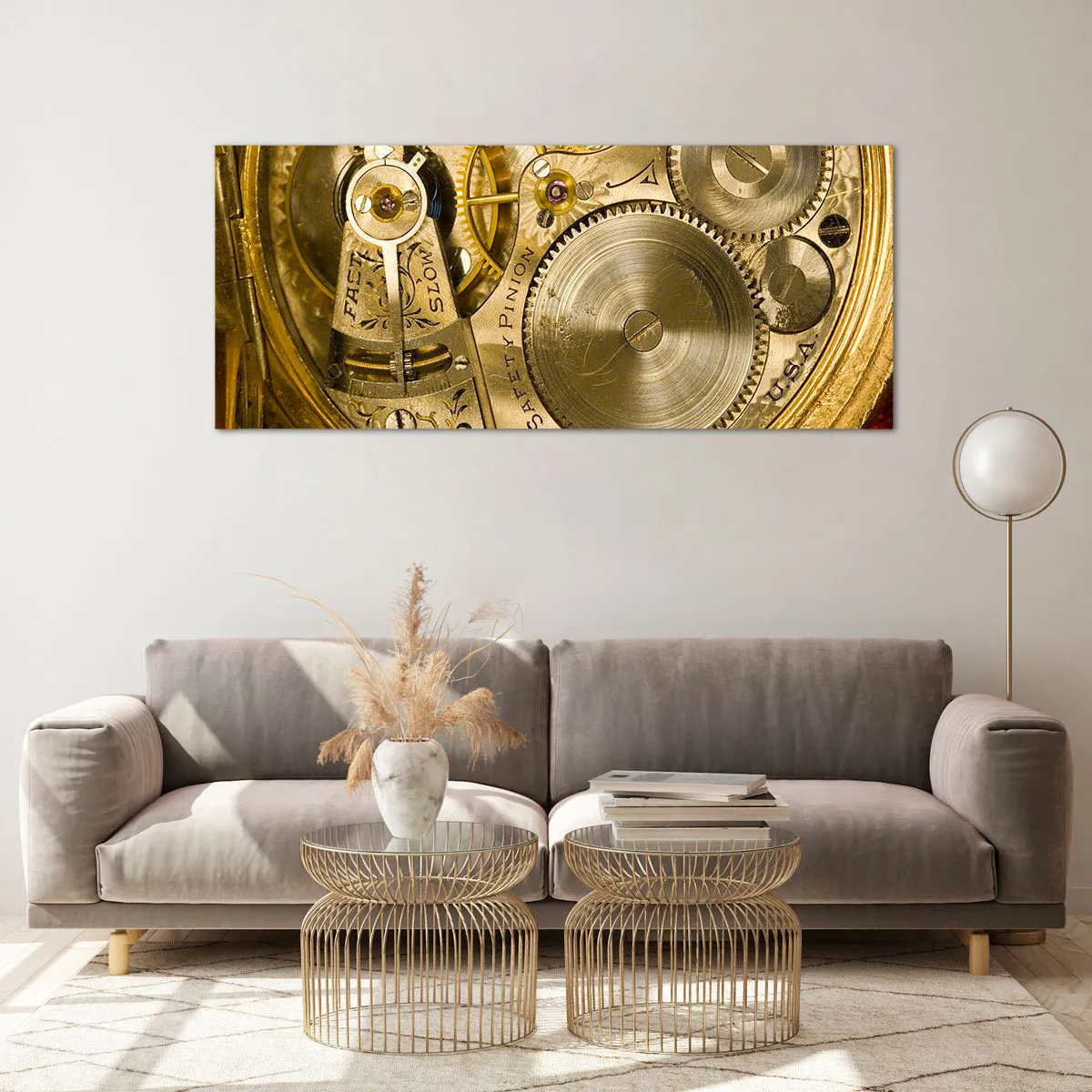 Quadro em vidro - Mova-se com o tempo - 120x50 cm