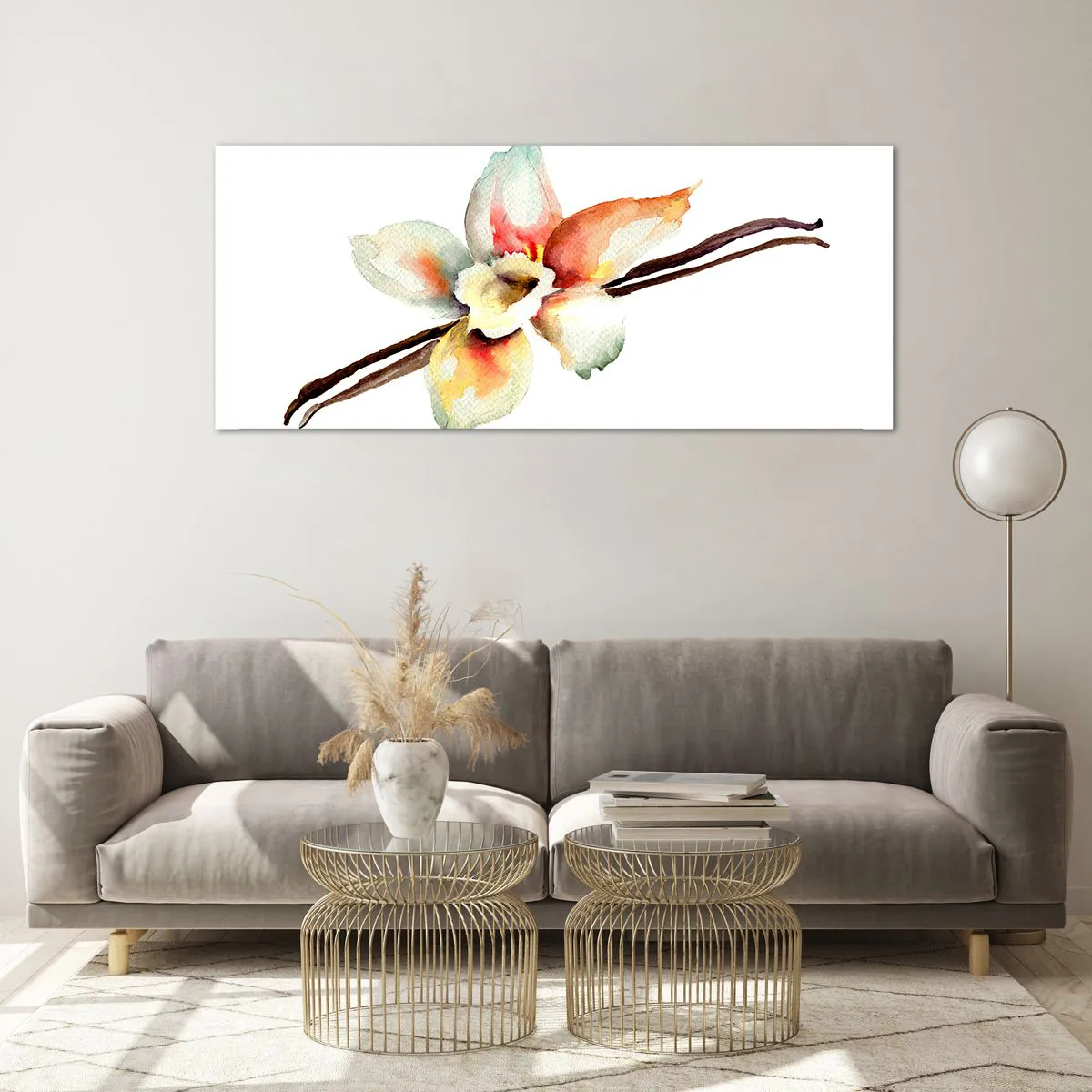 Quadro em vidro - Doçura derramada com tinta - 120x50 cm