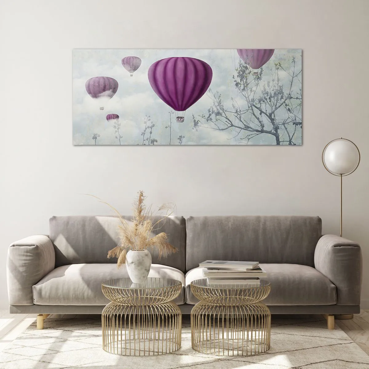 Üveg kép - Mint a hajók az égen - 120x50 cm