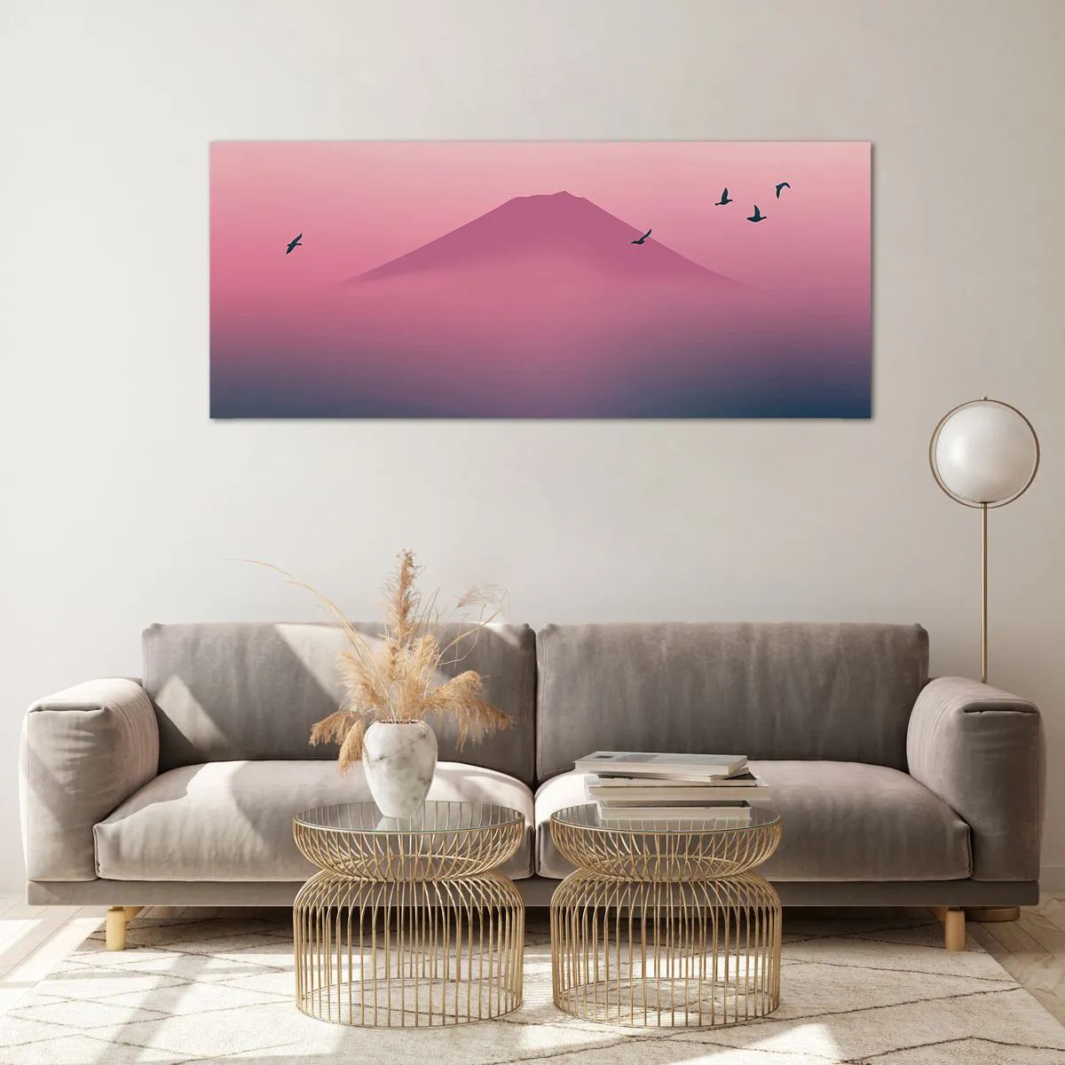 Glass picture - Wanderers above Clouds - 120x50 cm