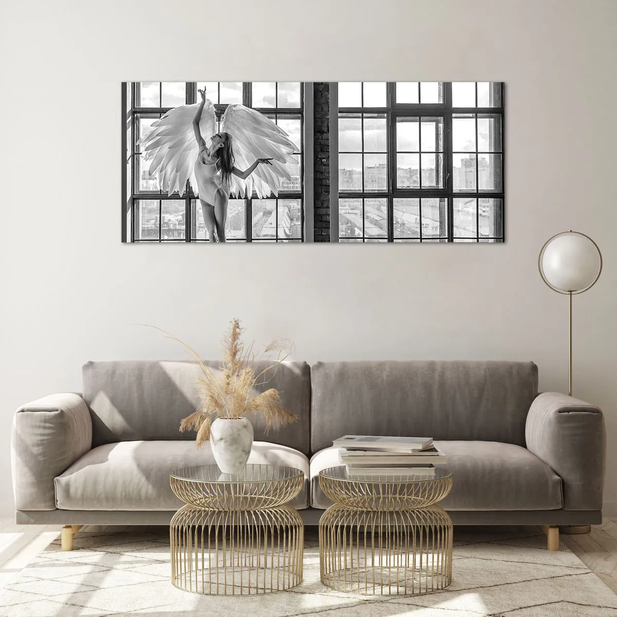 Tablou pe sticlă - Orașul îngerilor dansatori? - 120x50 cm