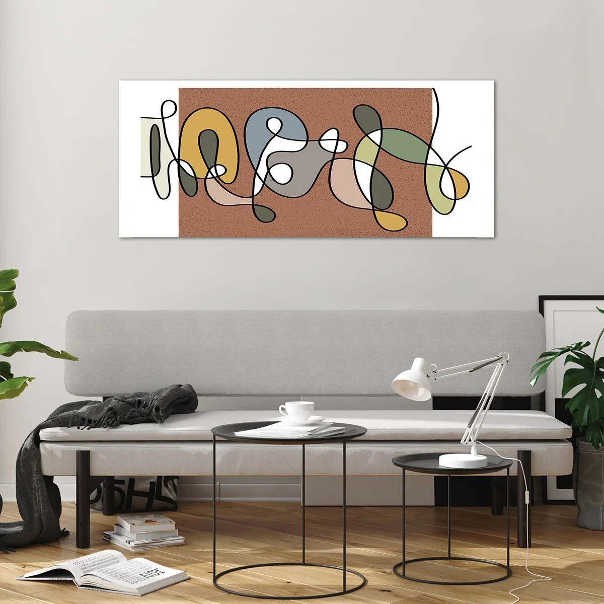 Obraz na skle - Abstrakce, která stojí za úsměv - 120x50 cm