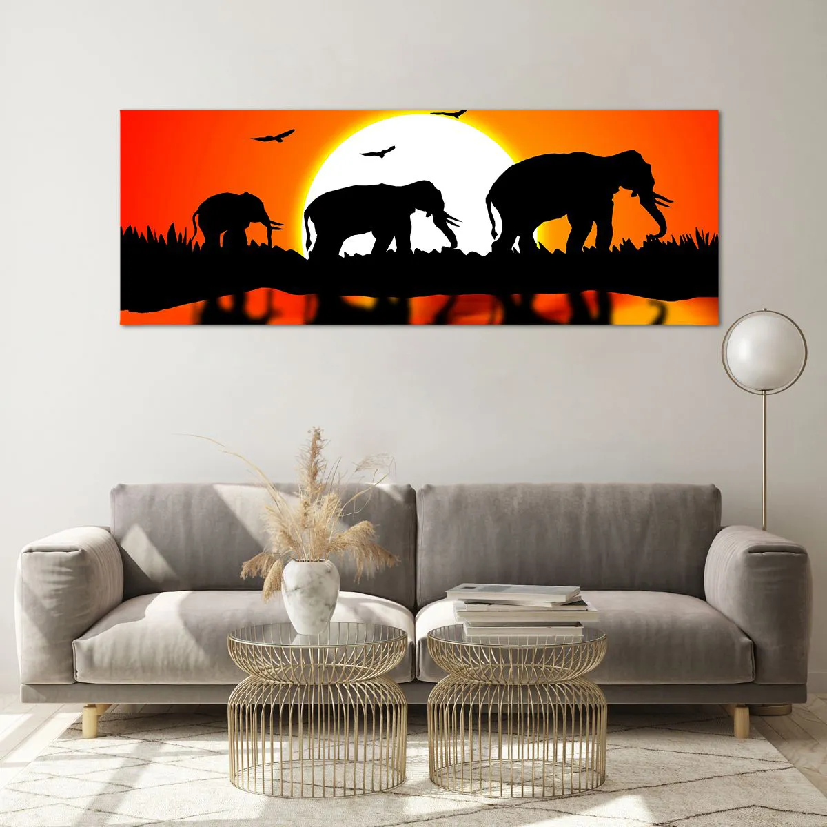 Glass picture - And in the Evening for a Small Drink - 140x50 cm