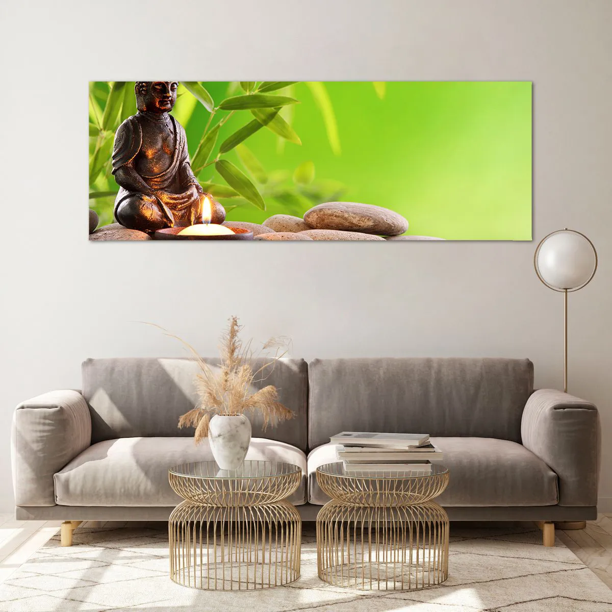 Quadro em vidro - A vida é linda - 140x50 cm