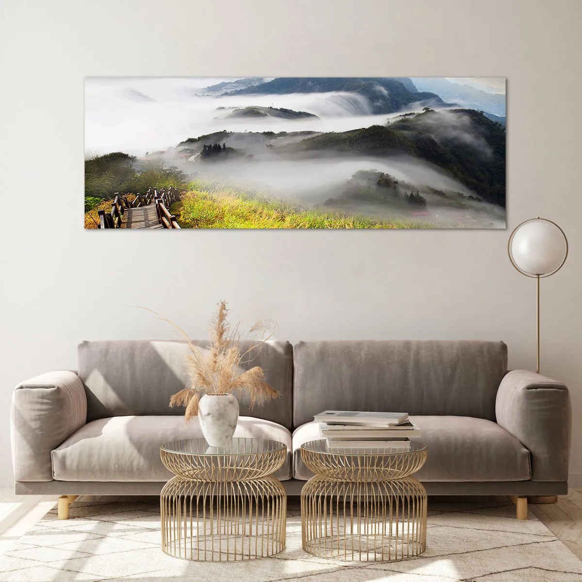 Üveg kép - Csillogásból és ködből szőtt - 140x50 cm