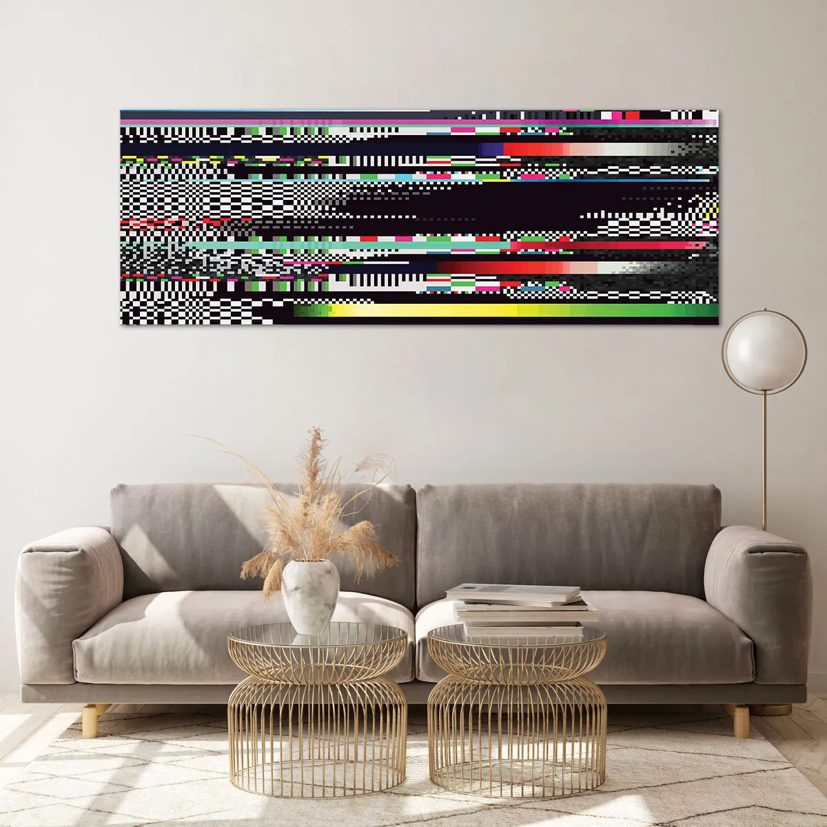 Obraz na skle - Kontrolný obraz skutočnosti - 140x50 cm