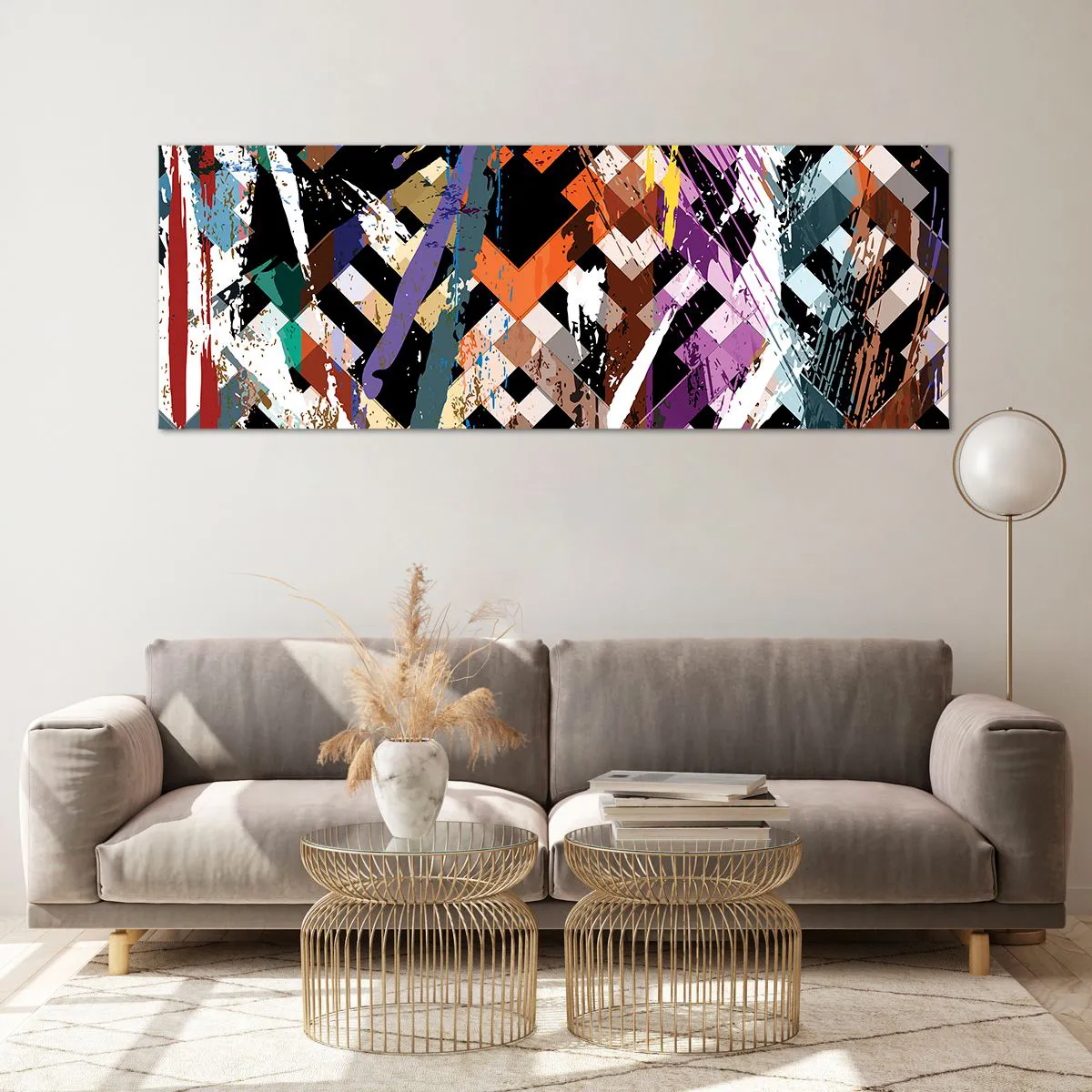 Schilderen op glas - Tot de tweede macht verheven - 140x50 cm