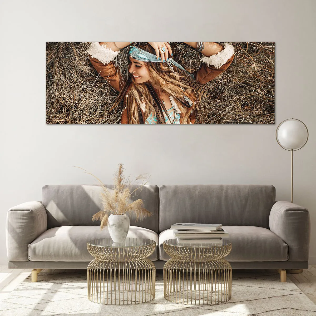 Glass picture - On the Way to the Summer of Love - 140x50 cm