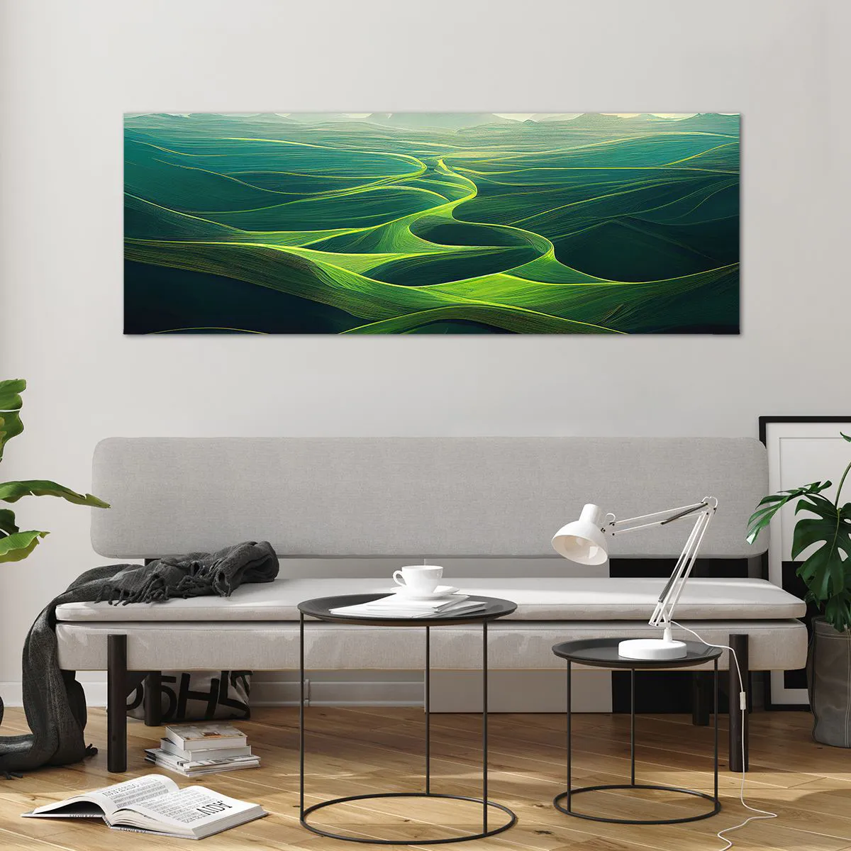 Obraz na skle - V zelených údoliach - 140x50 cm