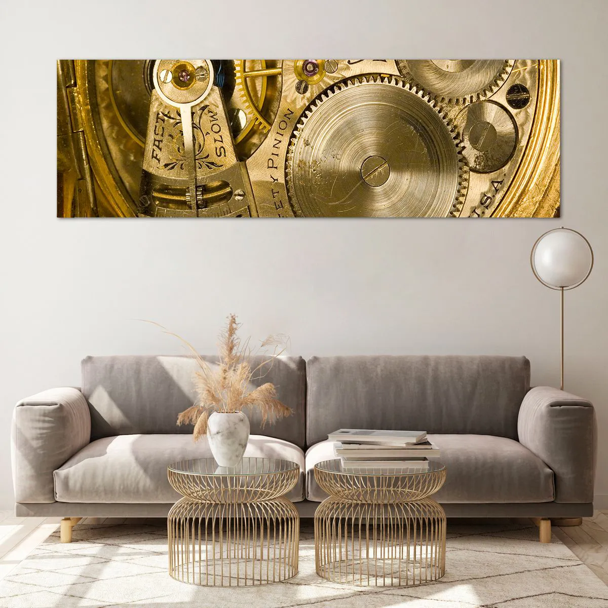 Quadro em vidro - Mova-se com o tempo - 160x50 cm