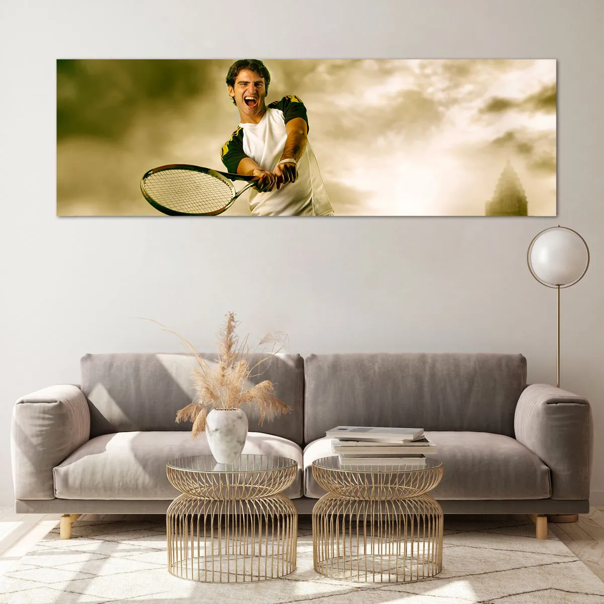 Schilderen op glas - Energie en vreugde - 160x50 cm