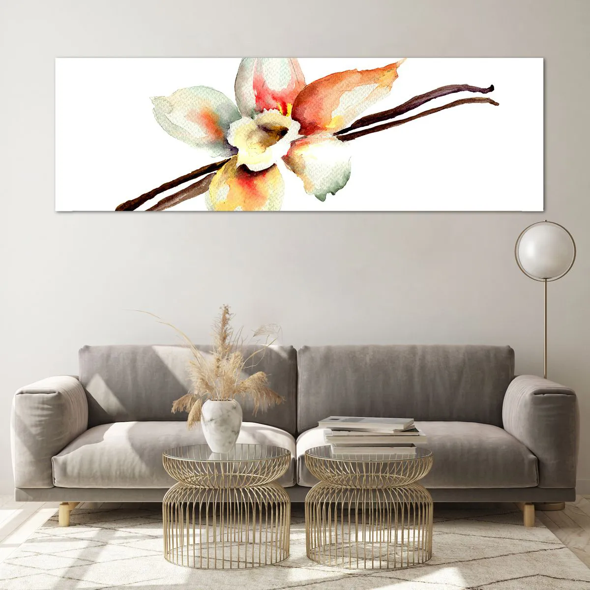 Quadro em vidro - Doçura derramada com tinta - 160x50 cm