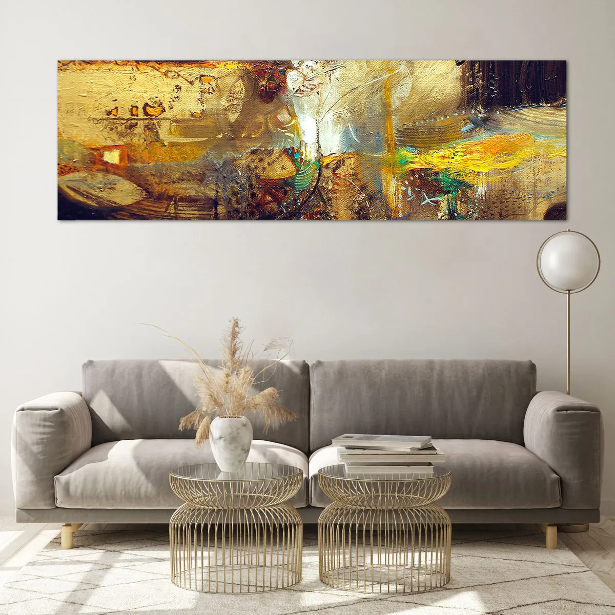 Glastavla - Bild på glas - Kallt, varmare, hett - 160x50 cm