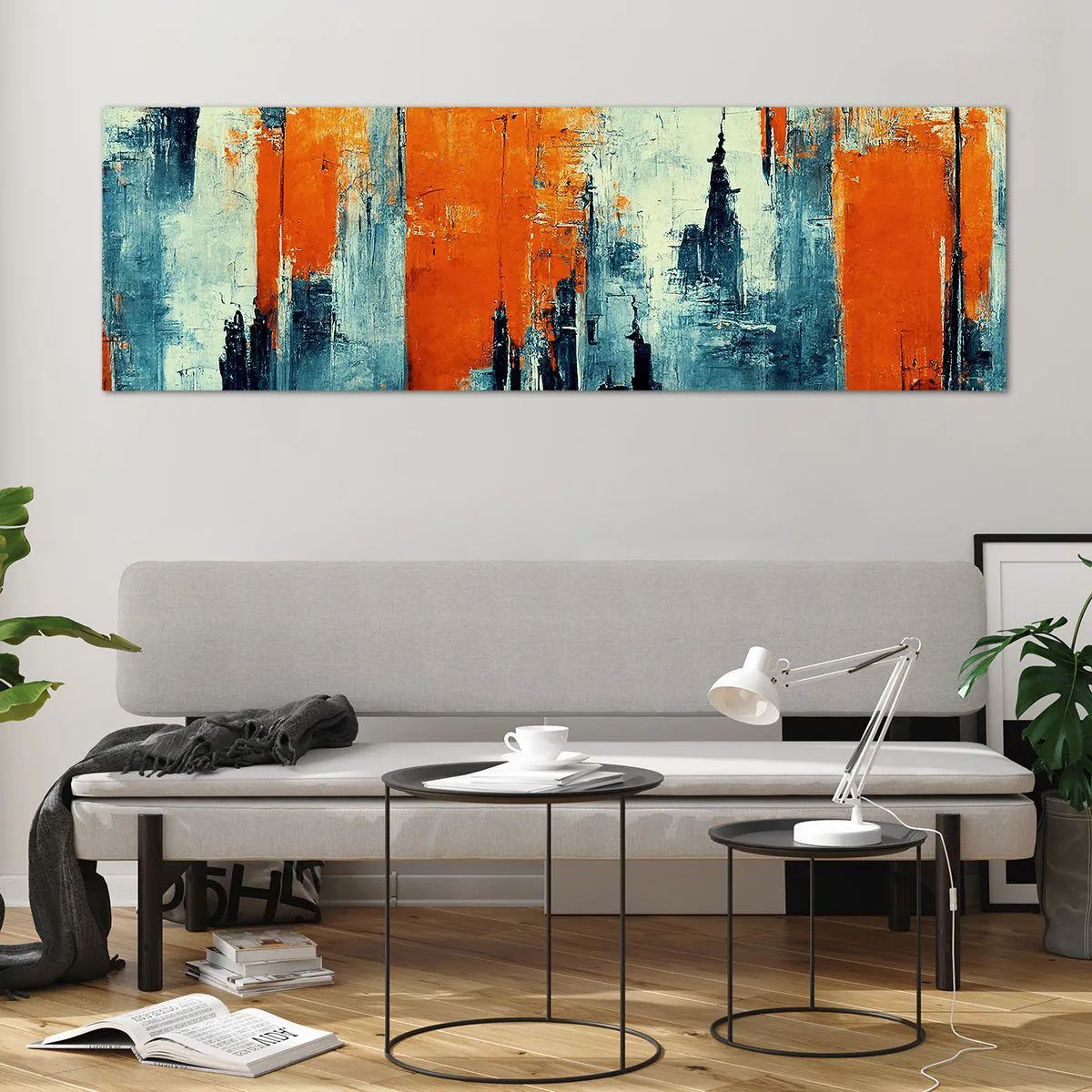 Tablou pe sticlă - Peisaj modern - 160x50 cm