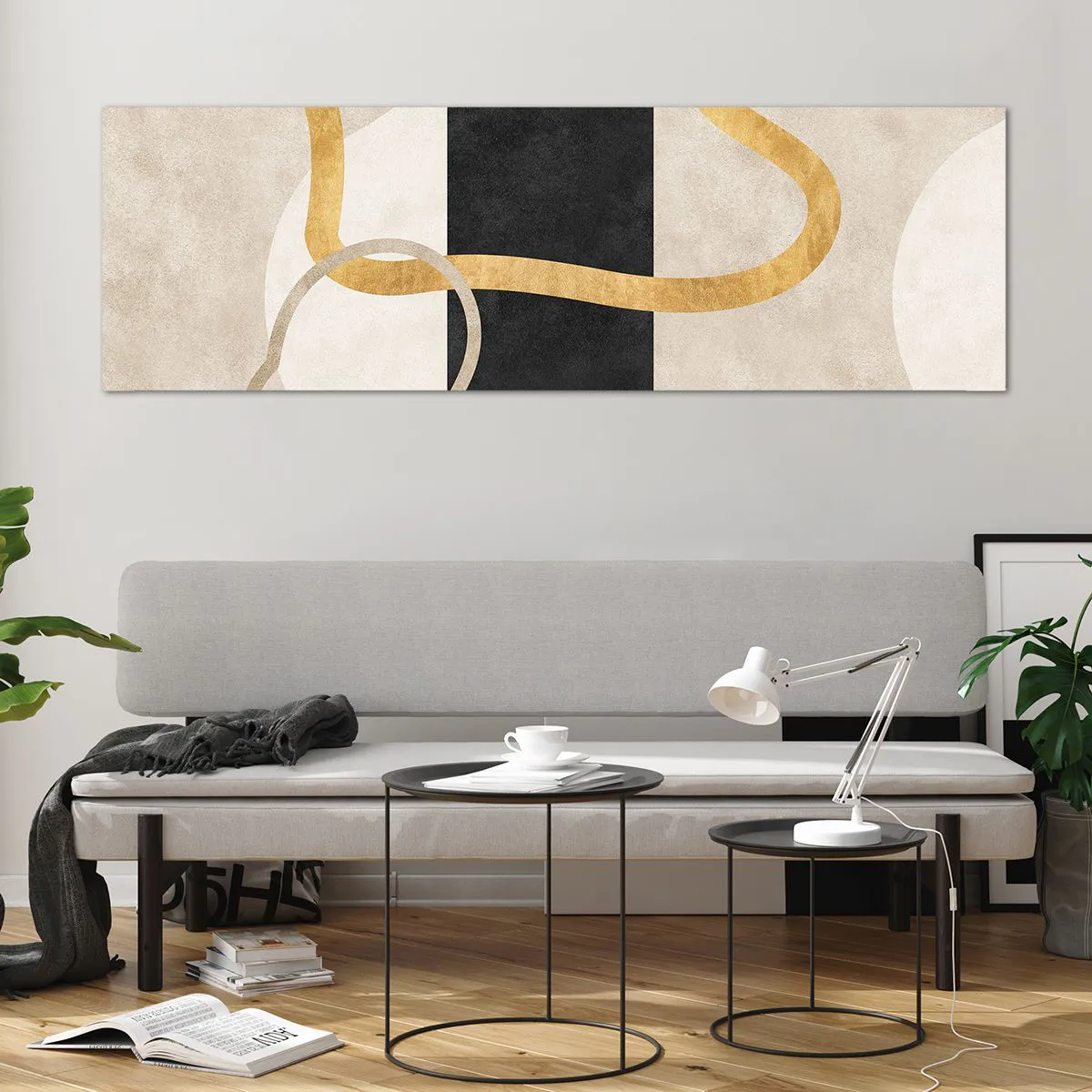 Üveg kép - Hurkolt formák - 160x50 cm