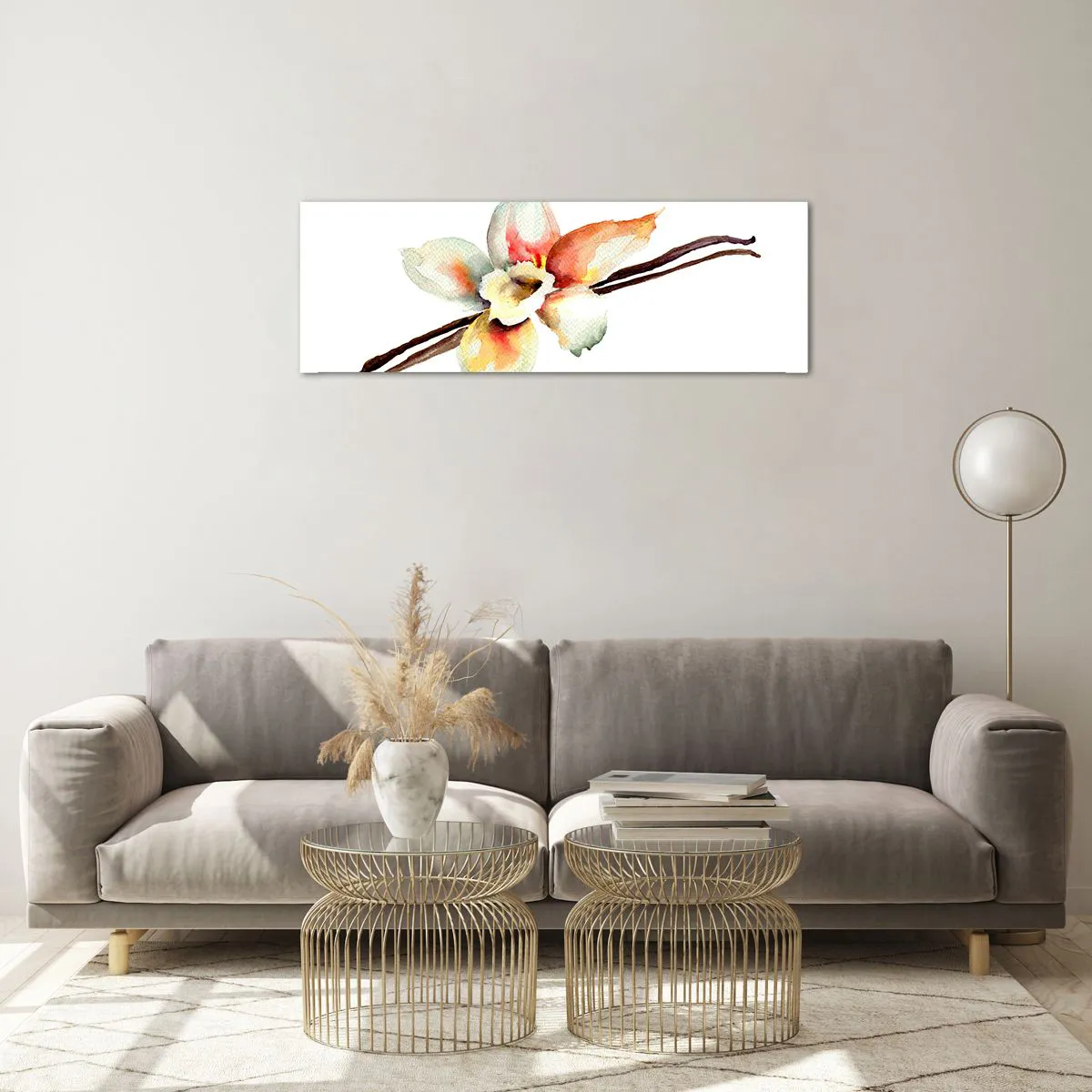 Quadro em vidro - Doçura derramada com tinta - 90x30 cm