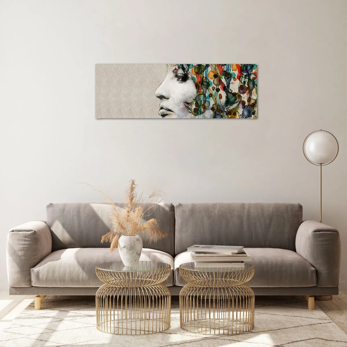 Quadro su vetro - Emersa dal grigio - 90x30 cm