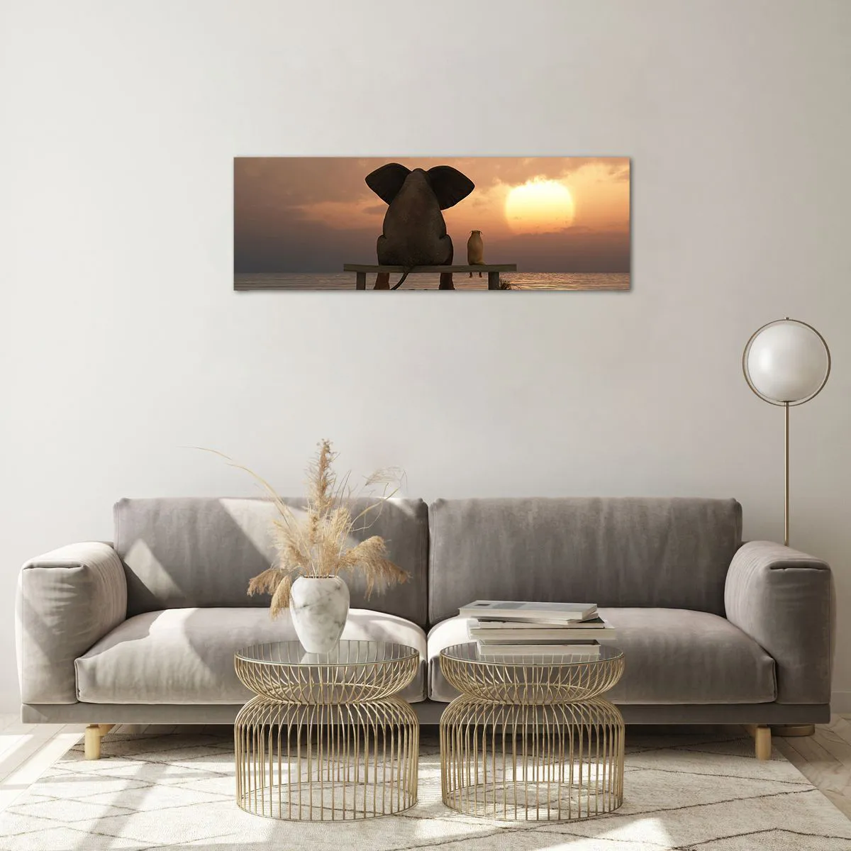 Glass picture - It Feels Good to Be Quiet Together - 90x30 cm