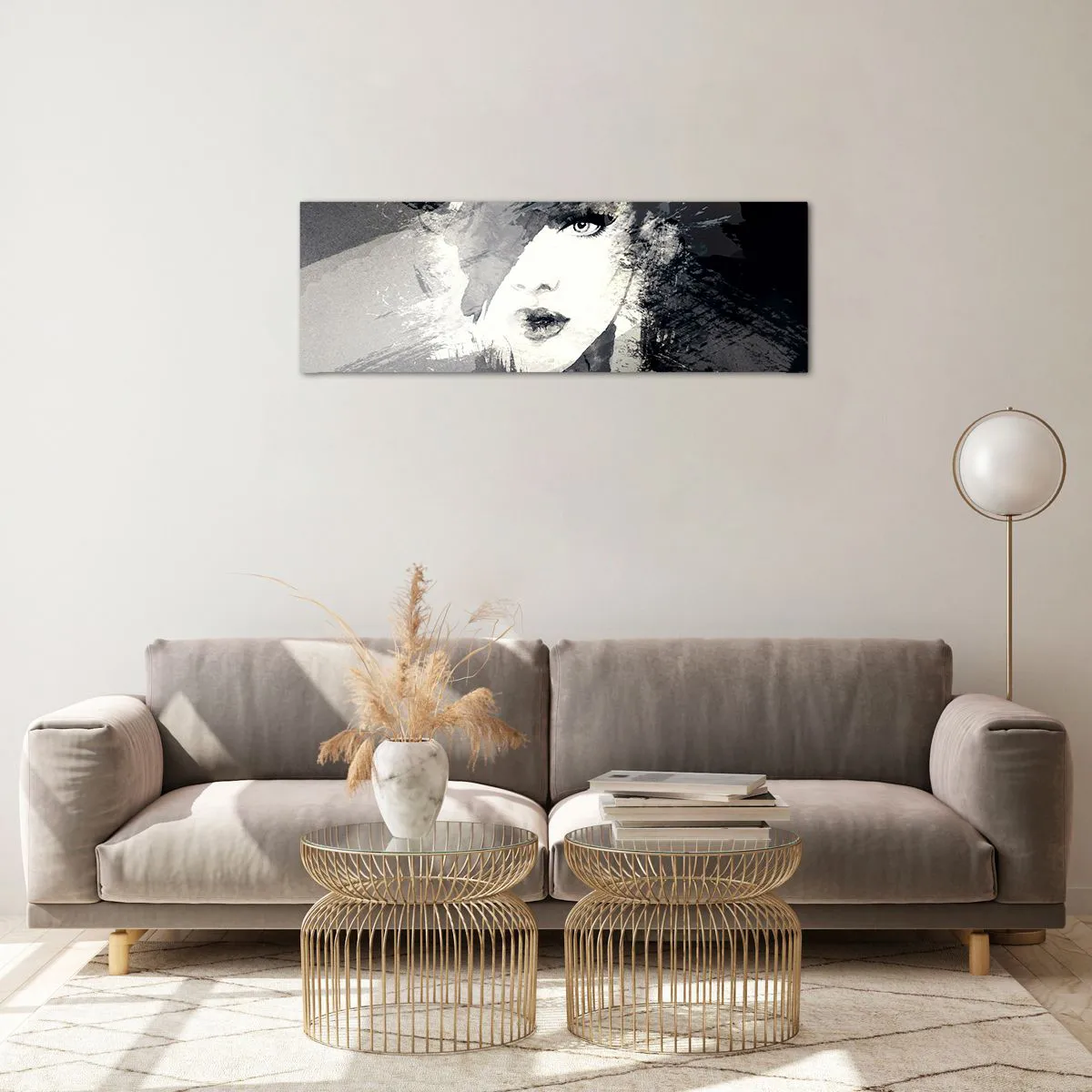 Obraz na szkle - Zza szarego woalu - 90x30 cm