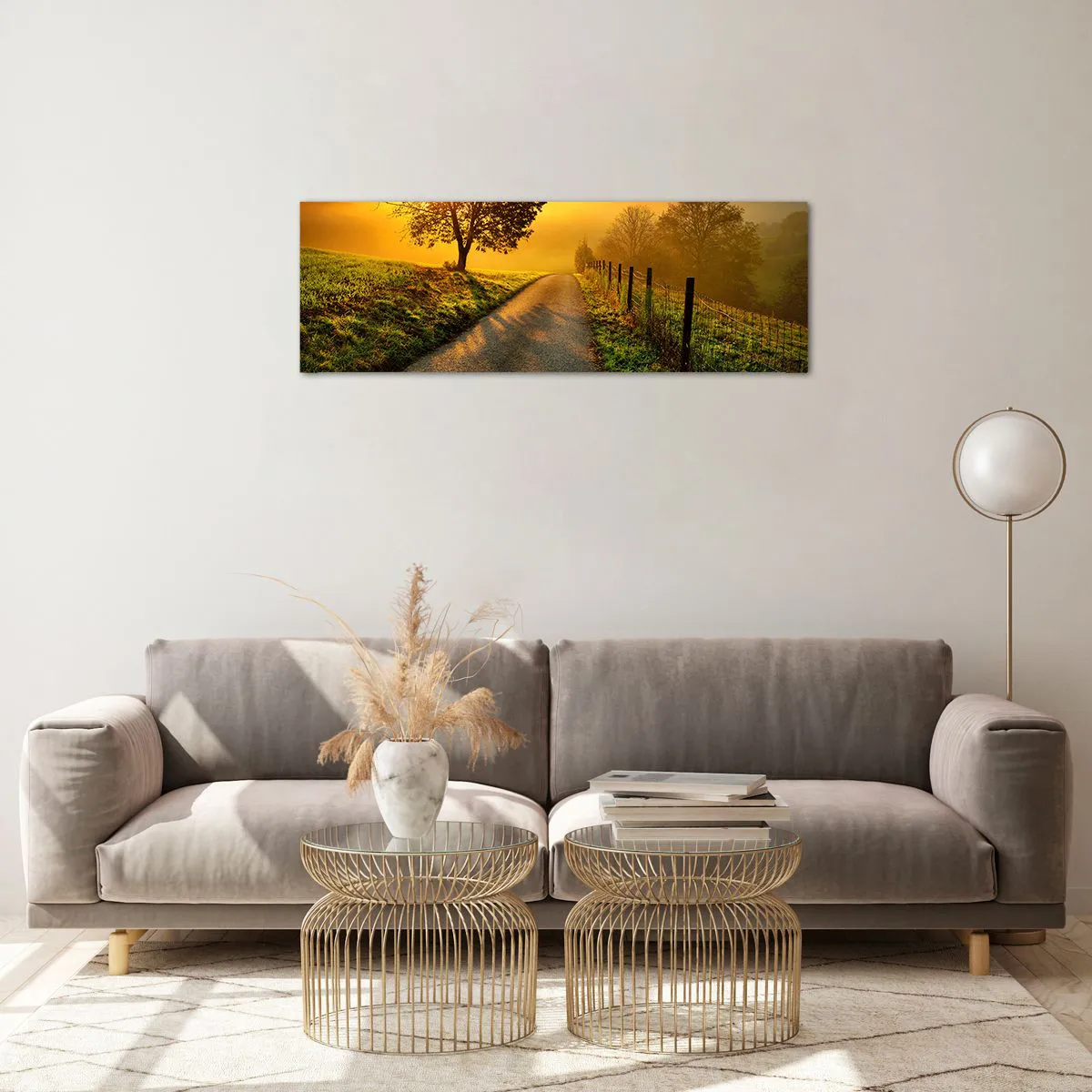 Quadro em vidro - Uma tarde agradável - 90x30 cm