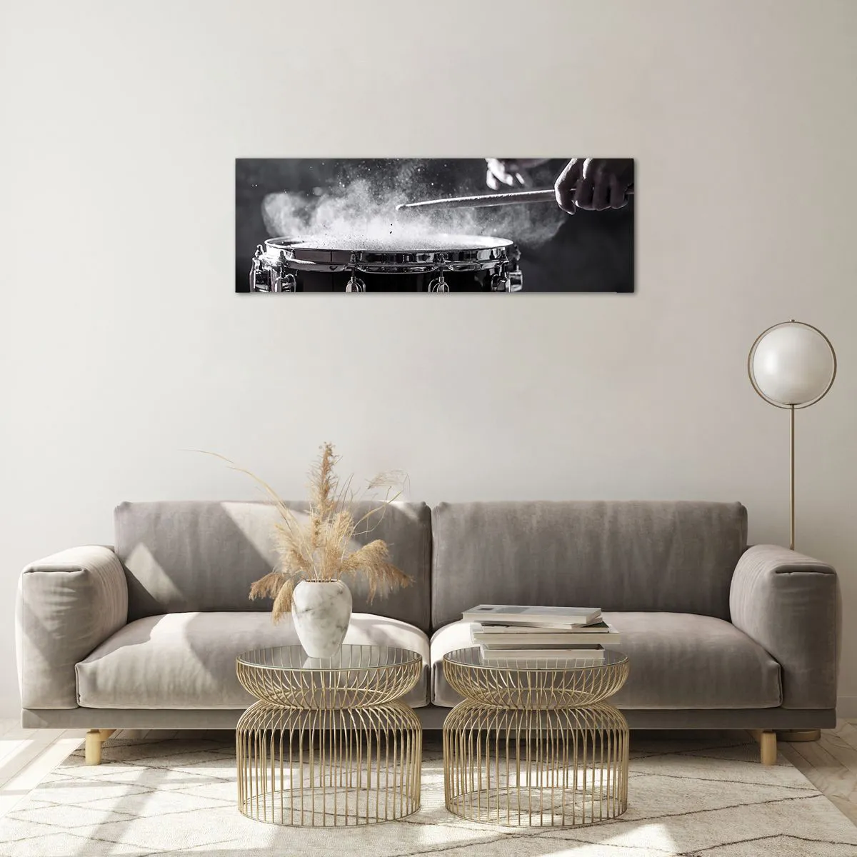 Billede på glas - Musikkens puls - 90x30 cm