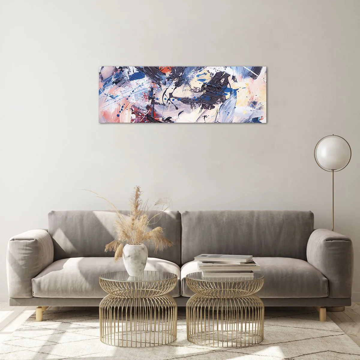 Glass picture - Crazy Dance of Abstraction - 90x30 cm
