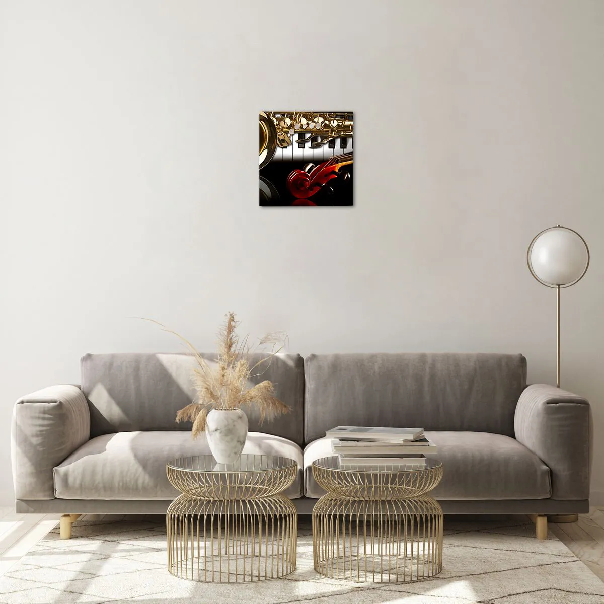 Obraz na szkle - Blacha, drewno i kość słoniowa - 30x30 cm