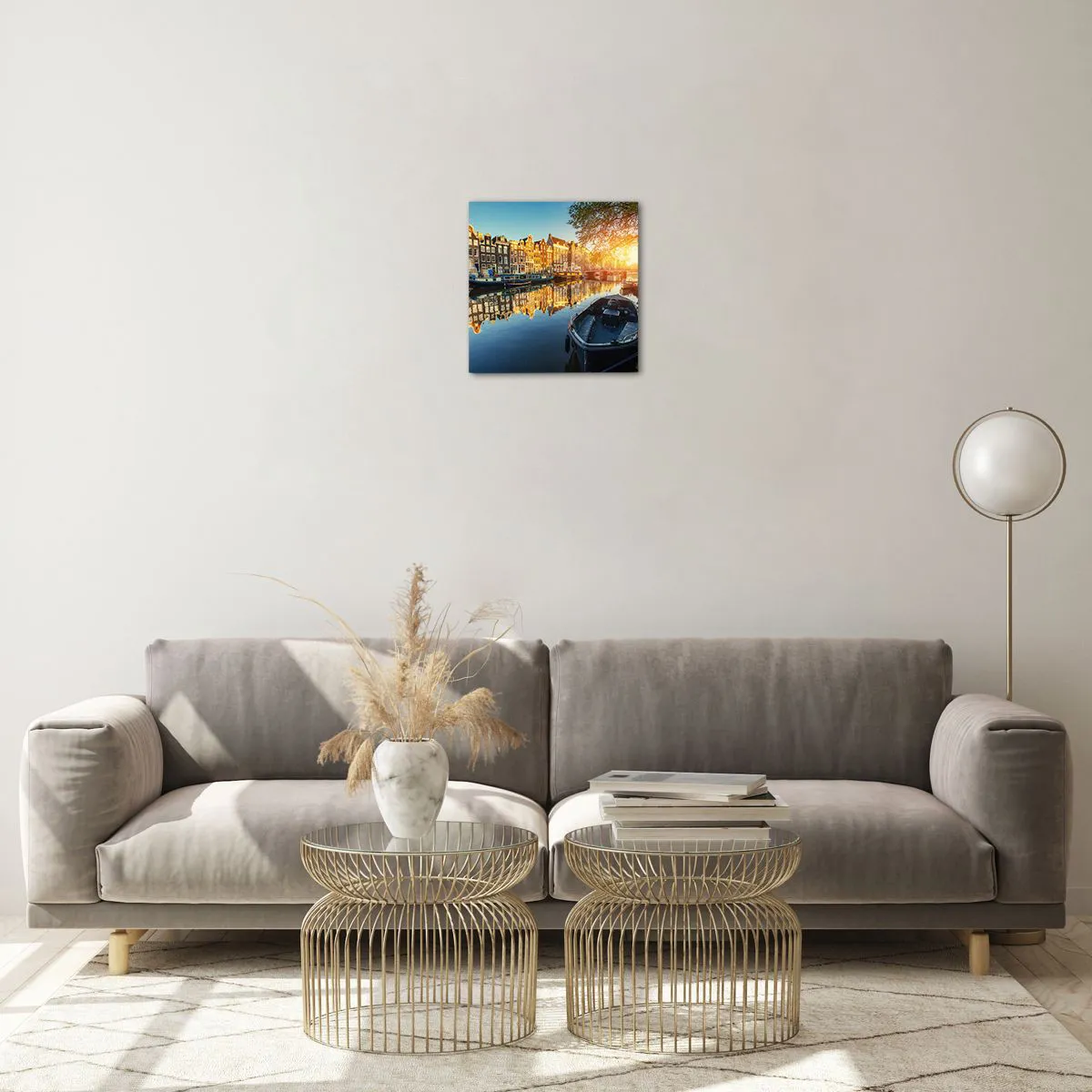 Üveg kép - Reggel Amszterdamban - 30x30 cm