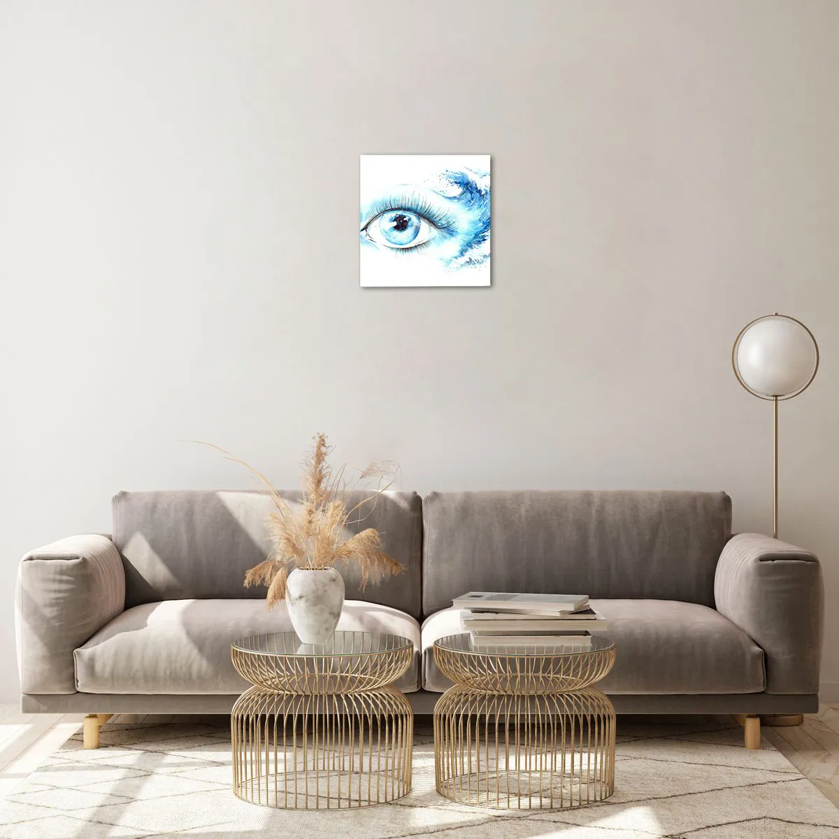Glass picture - Immerse in those Blue Eyes - 30x30 cm