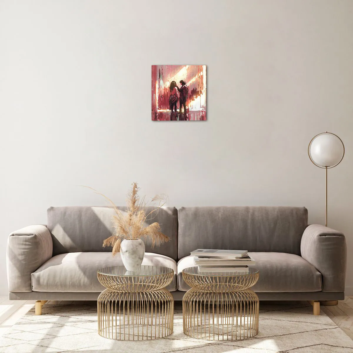 Obraz na szkle - Odwieczny spektakl miłości - 30x30 cm