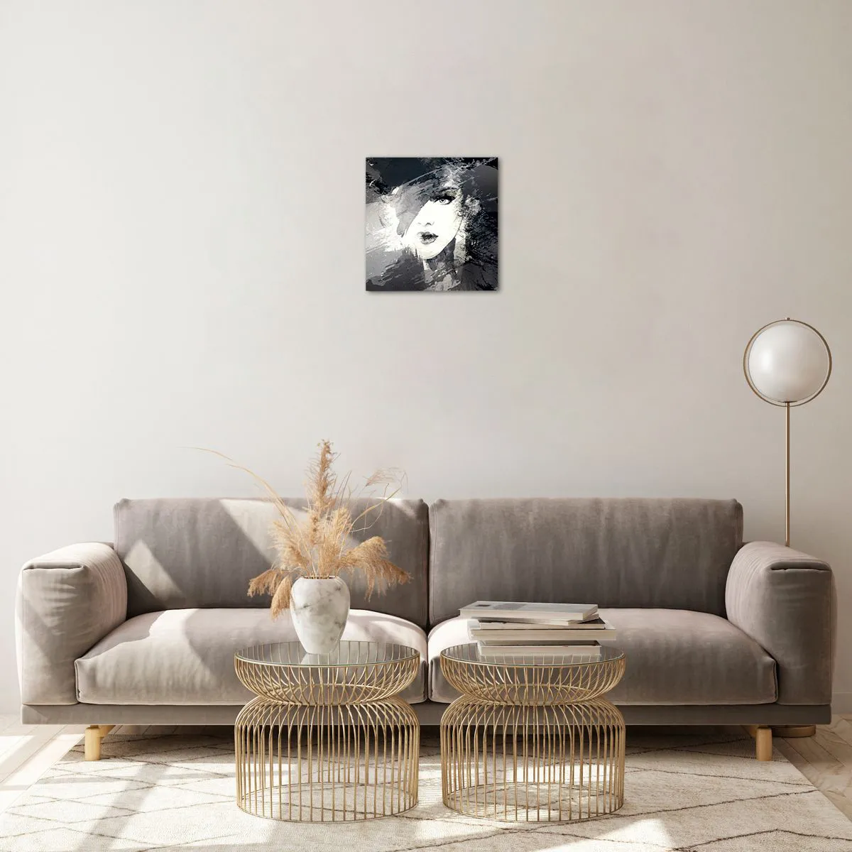 Obraz na szkle - Zza szarego woalu - 30x30 cm