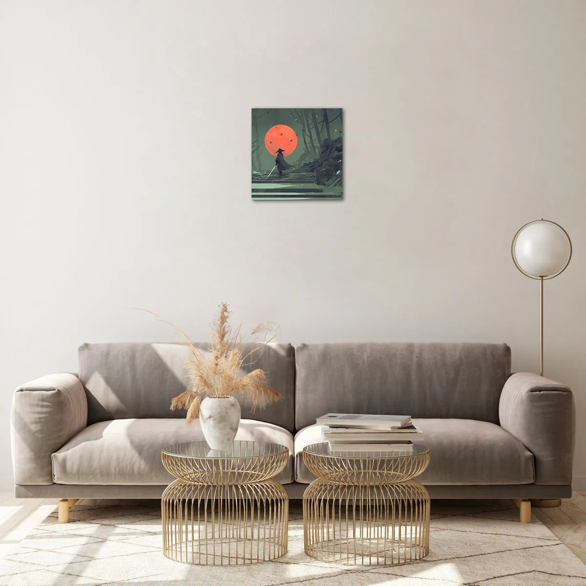 Üveg kép - Vörös hold harcosa - 30x30 cm