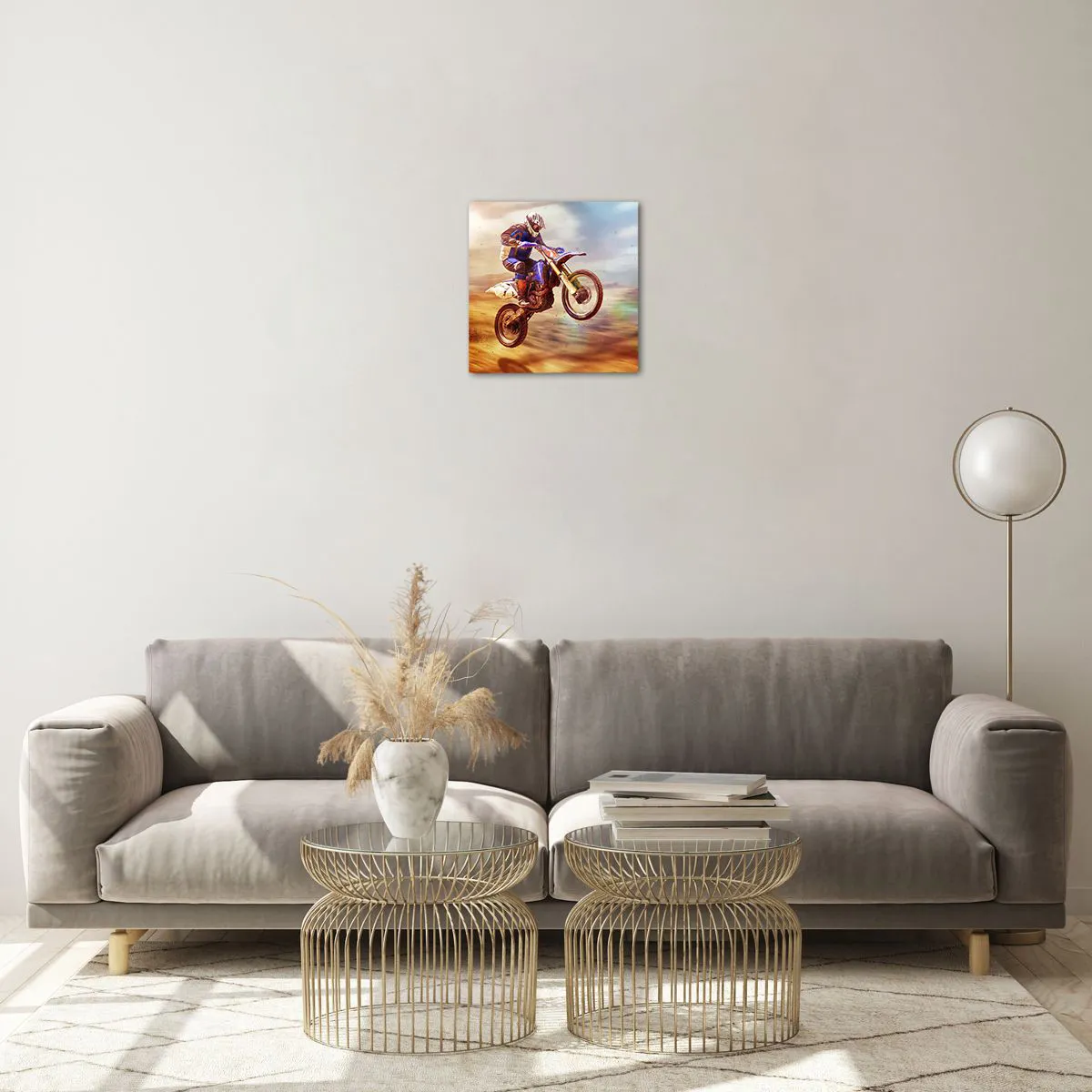 Obraz na skle - Motocyklové šialenstvo - 30x30 cm