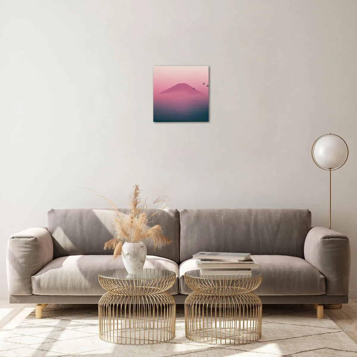 Glastavla - Bild på glas - Vandrare över molnen - 30x30 cm