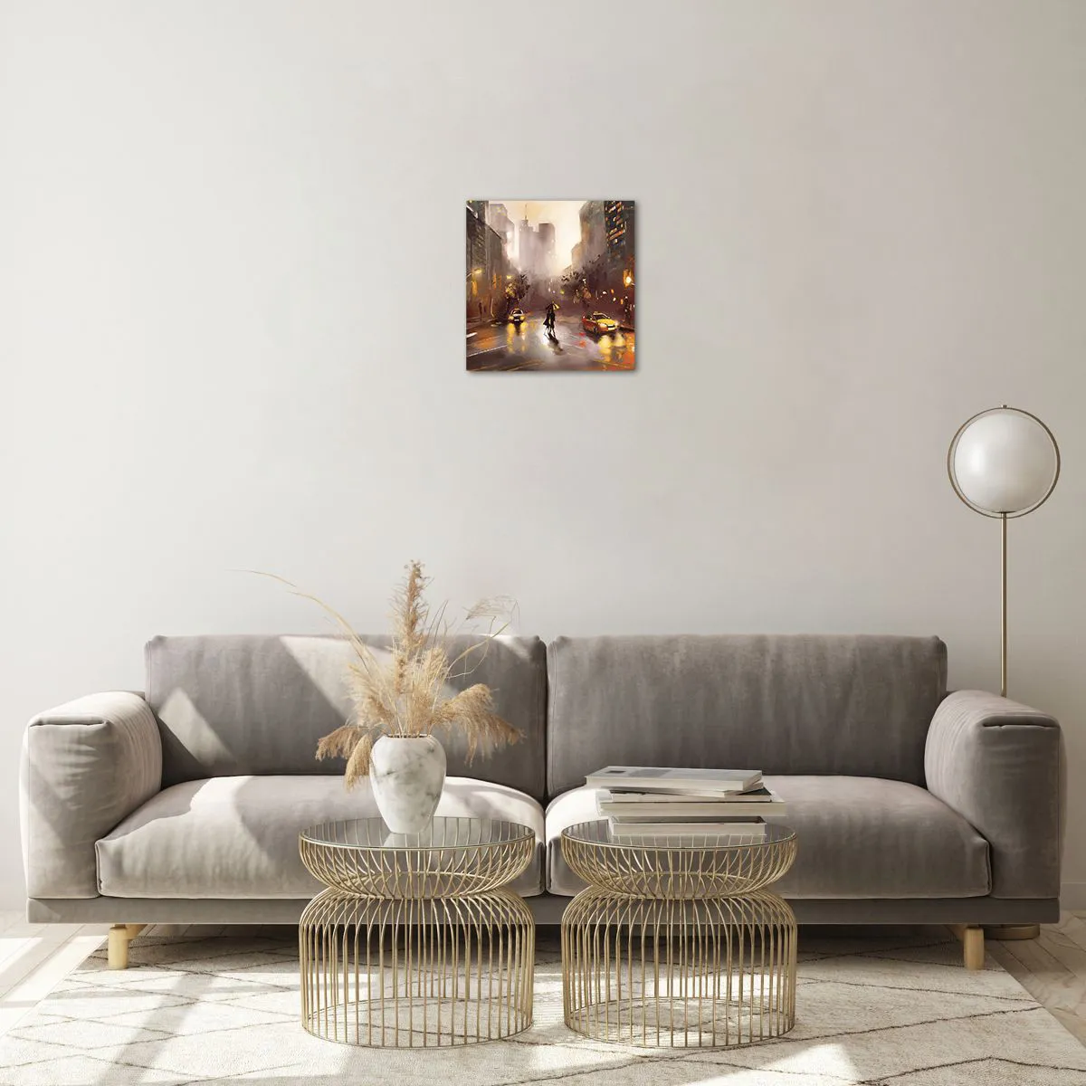 Cuadro sobre vidrio - Impresiones sobre Vidrio - En las luces de Nueva York - 30x30 cm