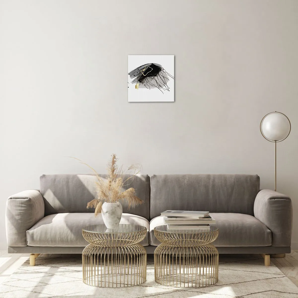 Quadro su vetro - In nero e in oro - 30x30 cm