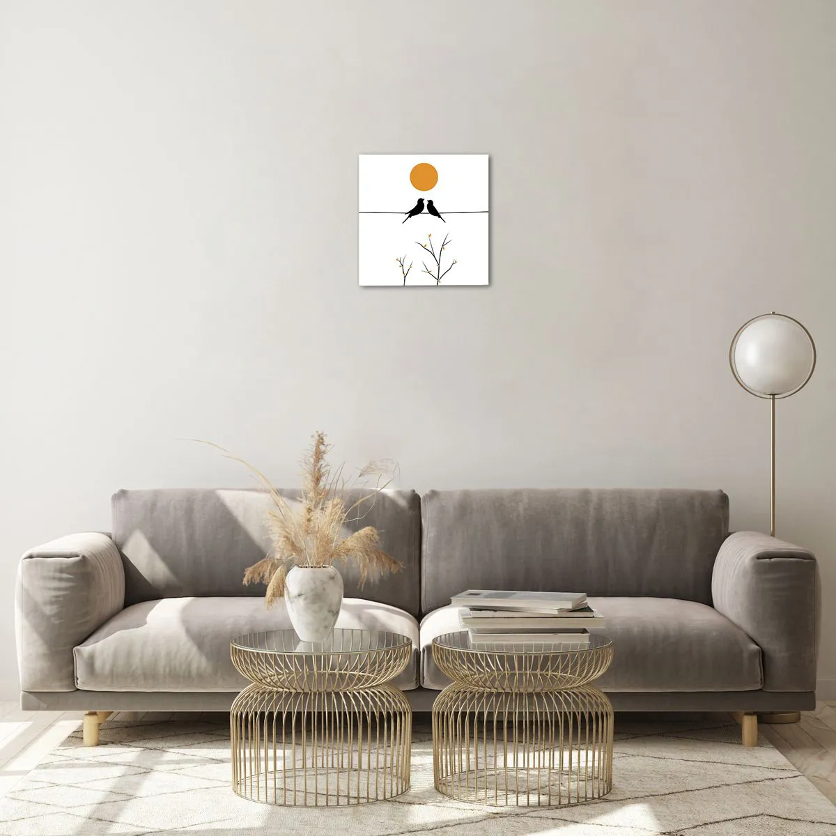 Tablou pe sticlă - Seară cu privighetori - 30x30 cm