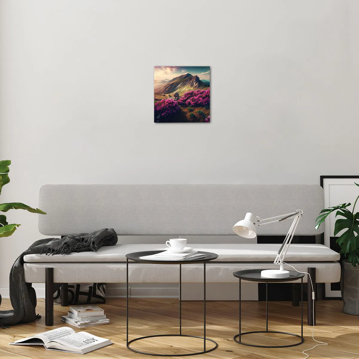 Glass picture - Summer in the Mountains - 30x30 cm