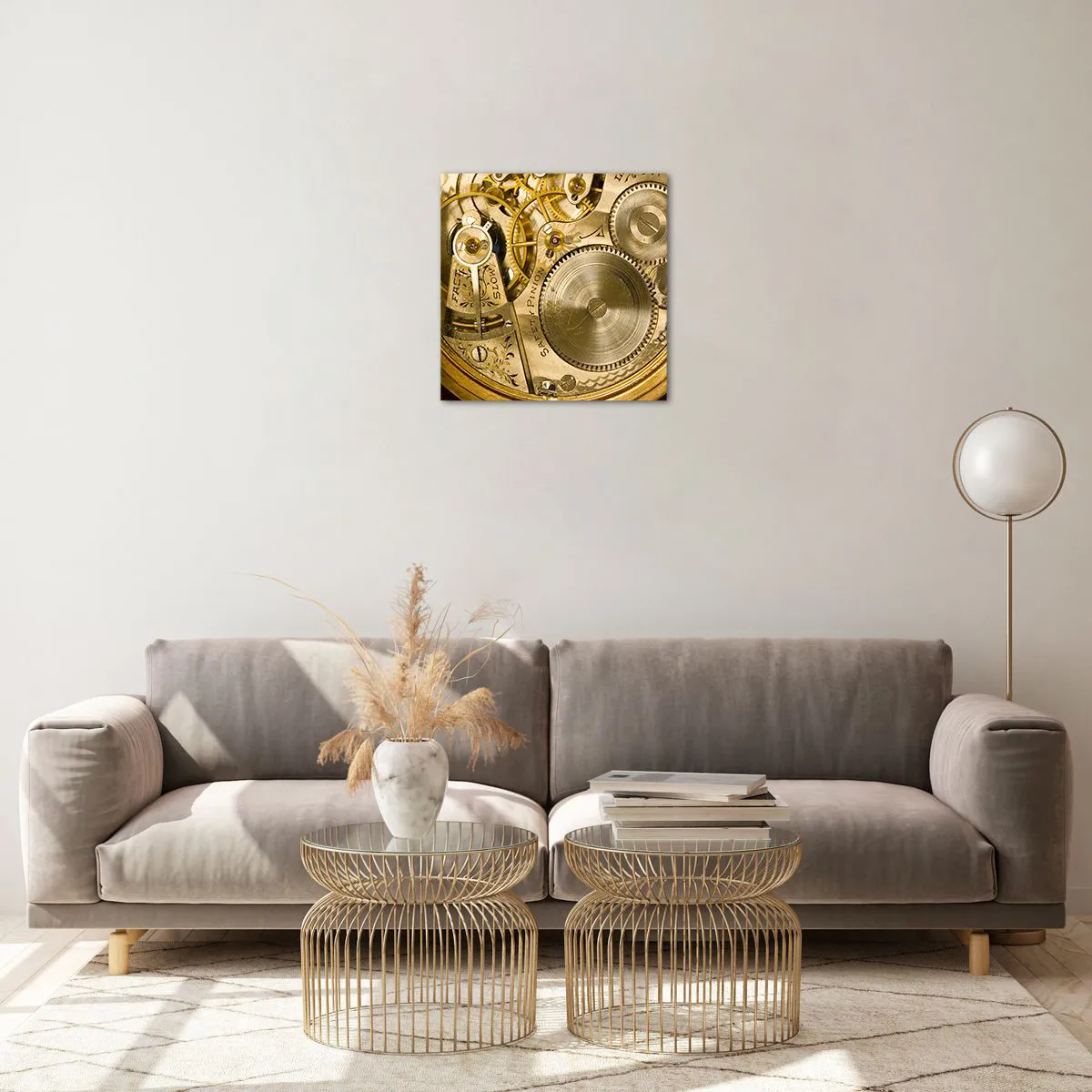 Quadro em vidro - Mova-se com o tempo - 40x40 cm