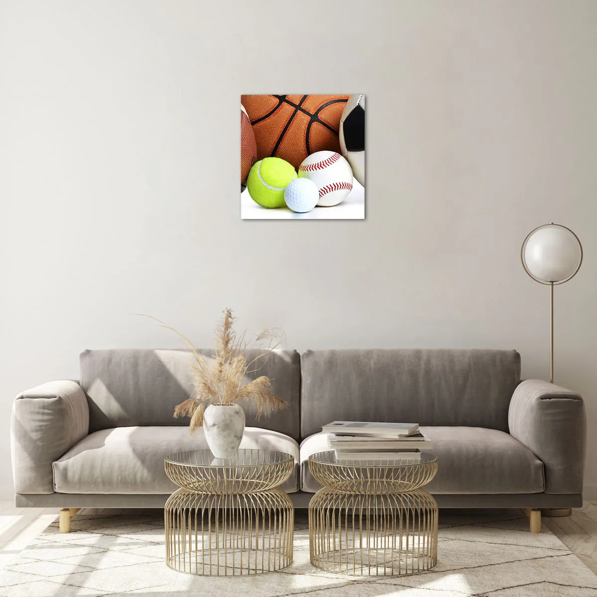 Quadro em vidro - Adoramos uma bola! - 40x40 cm