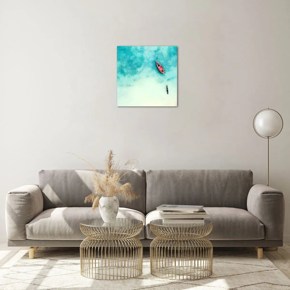 Schilderen op glas - Want op de stranden van Zanzibar, wanneer het teveel aan water ... - 40x40 cm