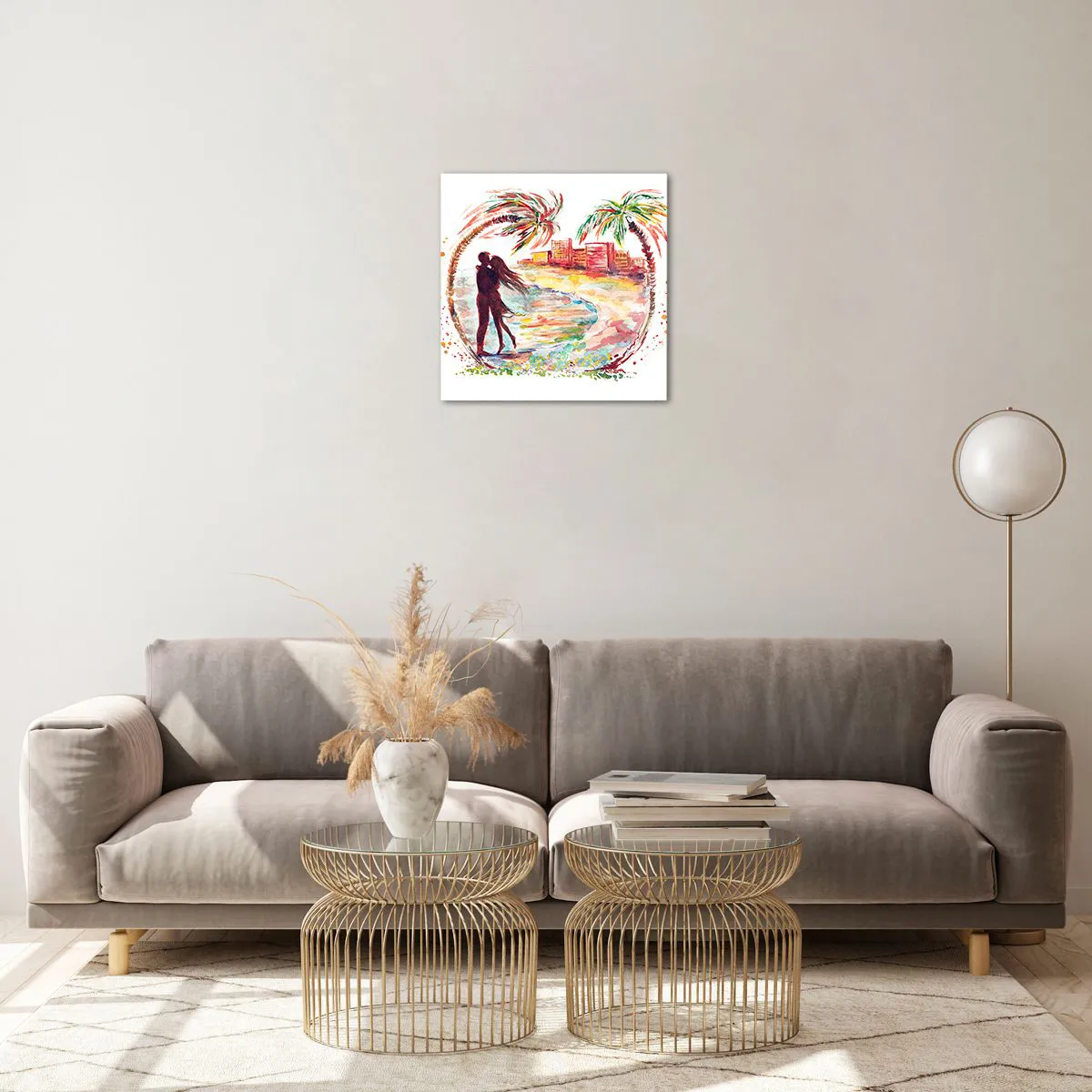 Quadro su vetro - Vacanze romantiche - 40x40 cm