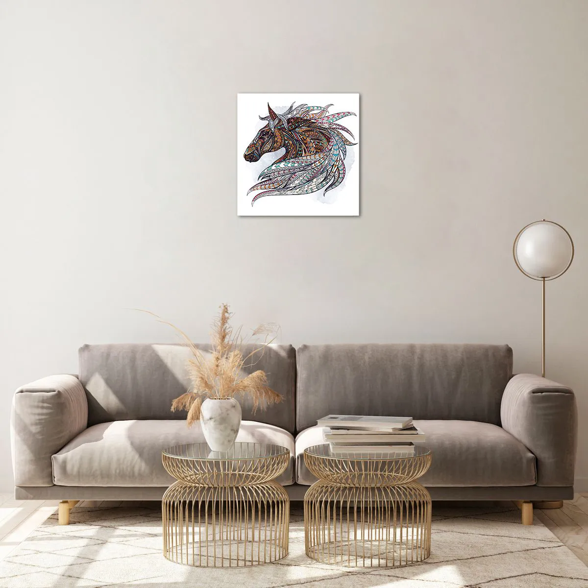 Schilderen op glas - Keltisch strijdersros - 40x40 cm