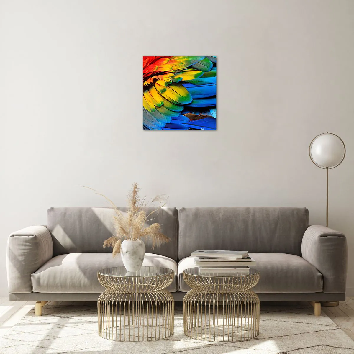 Quadro em vidro - Ave do paraíso - 40x40 cm