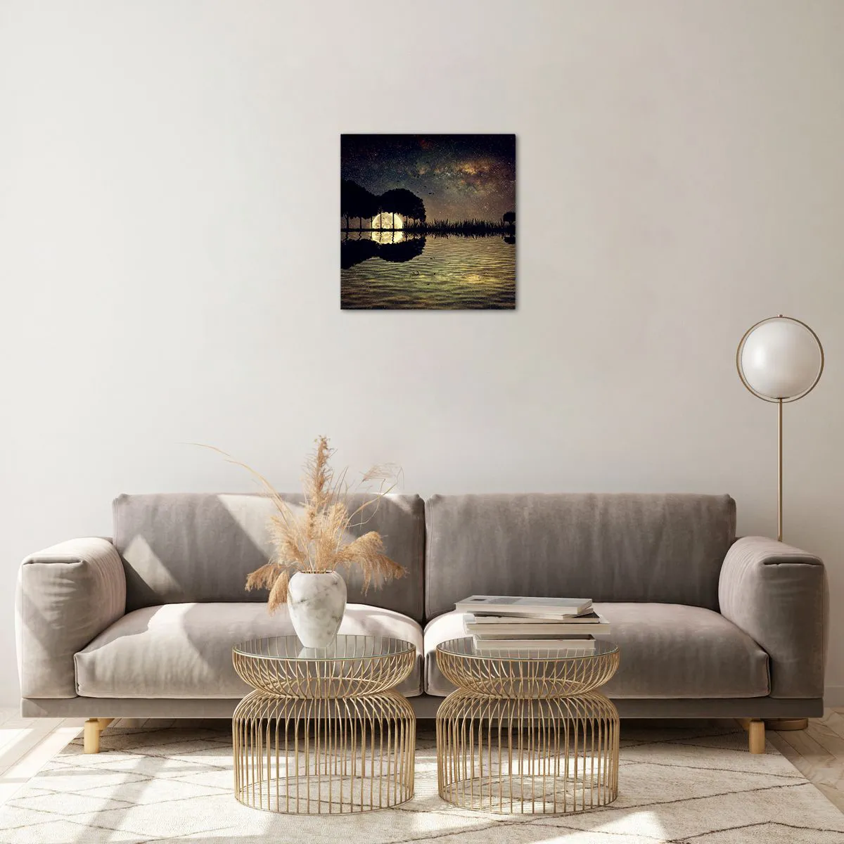 Tablou pe sticlă - O noapte la capătul lumii - 40x40 cm