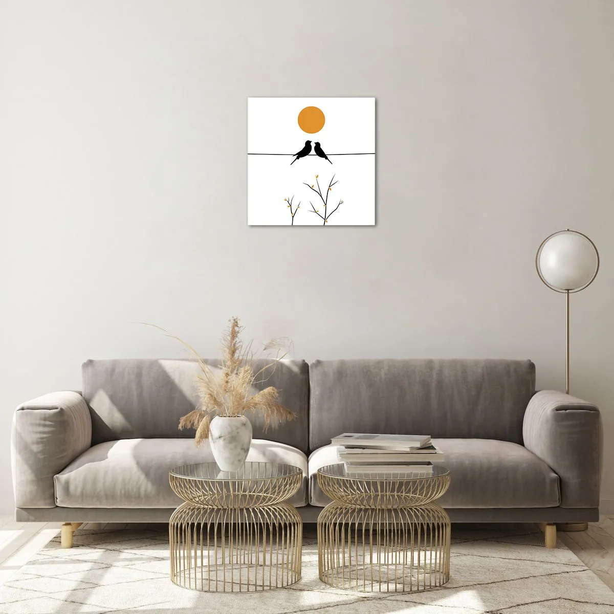 Quadro em vidro - A noite dos rouxinóis - 40x40 cm