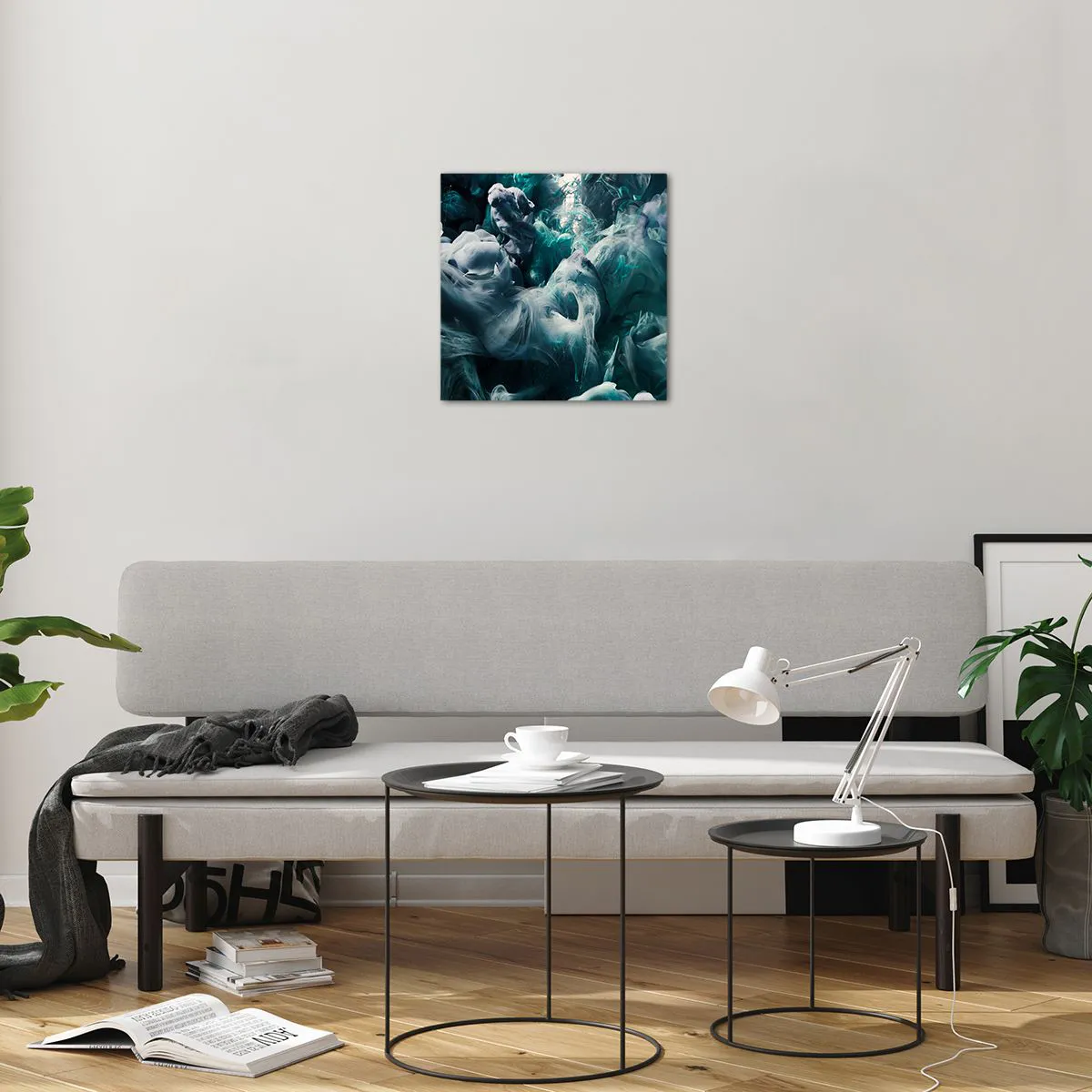 Glasbild - Bild auf glas - Farbbewegung - 40x40 cm