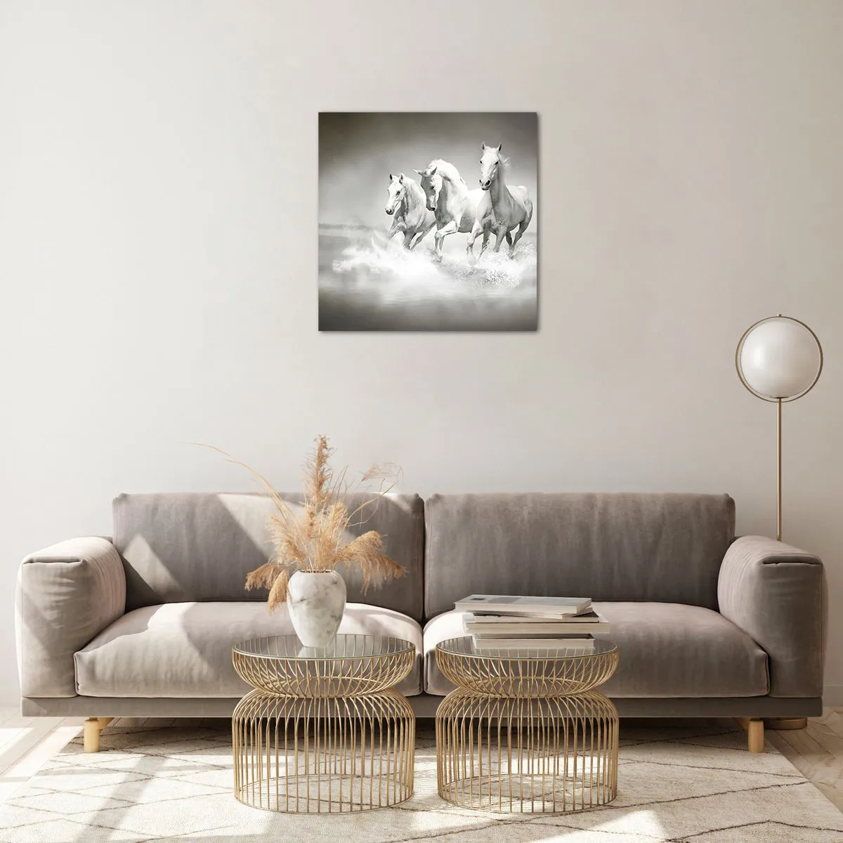 Obraz na skle - Bílé šílenství - 50x50 cm